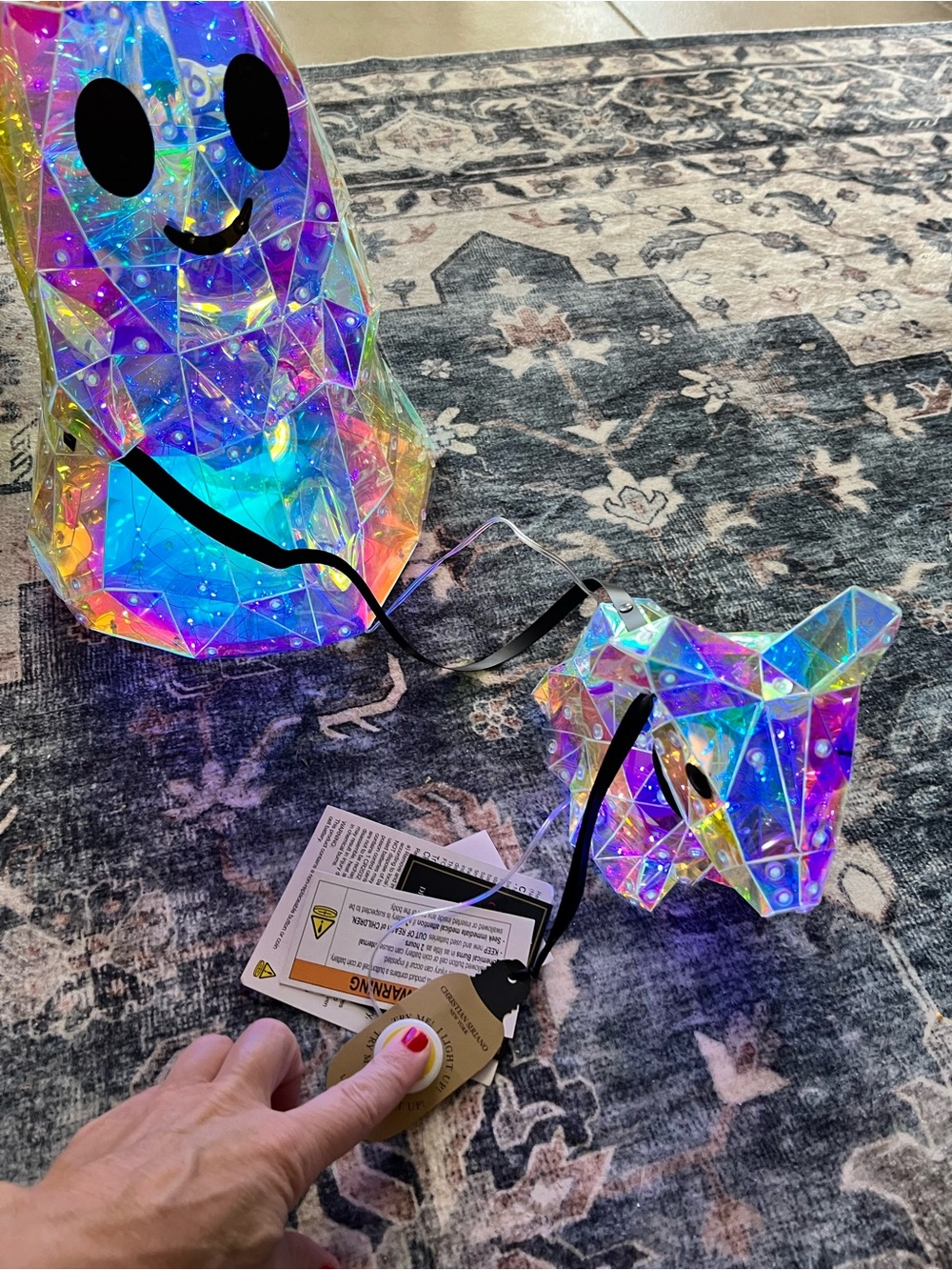 Christian Siriano Light Up Iridescent Ghost Walking Dog Halloween Decor NW